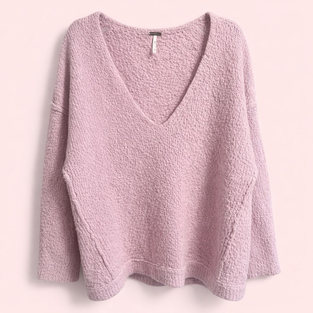 Free People Lavender Off-the-Shoulder Sweater